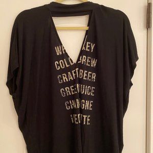 Black v-neck t-shirt